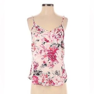 White House Black Market Floral Silky Tank Blouse Size 00P
